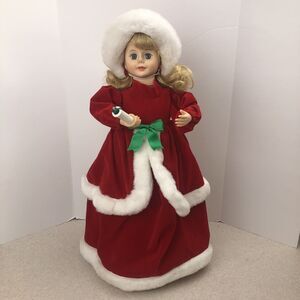 Vintage Christmas Caroler Girl Motionette Moving Figure‎ Decor 19" Tall WORKS